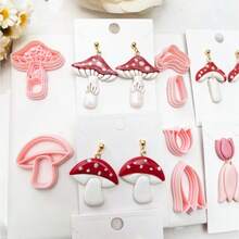 Whimsical Mushroom & Tulip Polymer Clay Cutter Set, DIY Tools For Handmade Girly Earrings & Jewelry Charms - Th23 - View 8