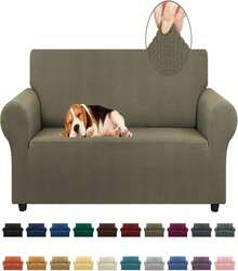 KEKUOU Stretch Sofa Cover Slipcover ,Couch Covers For 3 Cushion Couch Sofa Pet Friendly (78"-94") Furniture Protector Sofa With Elastic Bottom For Kids,Dog, Jacquard Small Checked(Large,Khaki) - Color15 - 查看 1