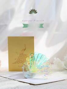 1pc Elegant Peacock 3D Pop-Up Greeting Card - Exquisite Paper Art Design - Ideal For Birthday, Valentine's Day, Christmas And Thanksgiving - Comes With Matching Envelope - Shining Peacock - View 11