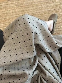 新款女士爱心印花植绒休闲裤，简约百搭修身直筒裤 - 駝色 - 查看 2