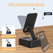 Altavoz inalámbrico portátil con soporte para teléfono - Negro - Ver 3