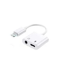Adaptador de carga rápida de rayo a conector de auriculares de 3.5 mm, 1-2 piezas, adaptador de conector de auriculares de 3.5 mm, cable divisor de carga y audio compatible con iPhone 14/Pro Max/13/Plus/12/11/XS/8/XS 7/6, regalo de primavera - Blanco - Ver 8