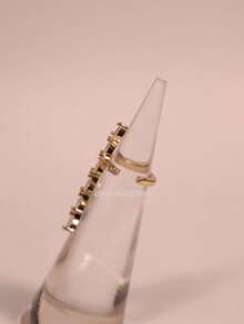 Luxury Ear Cuff Earring With Cubic Zirconia, Gold Or Silver, Fake Cartilage Piercing (No Hole Needed) - A-金色 - 查看 3