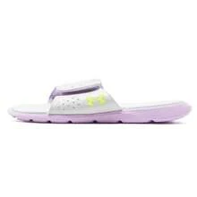 Under Armour 女士拖鞋/凉鞋，轻便拖鞋，UA W Ignite Pro SL 舒适轻便户外运动休闲鞋 3026027-102 - 白色/淺紫色 - 查看 1