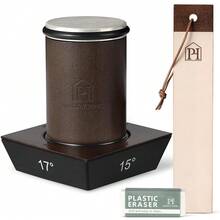 Rolling  Sharpener With Leather Strop And 15, 17, 20 & 22 Degree Angles -  Sharpener Kit - Roller  Sharpening System With Stand, Holder & Eraser - Walnut Brown - Với dây da - Xem 1