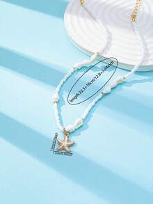 1件优雅金色旭日吊坠项链，女士夏季度假首饰 - A9202-3 - 查看 6