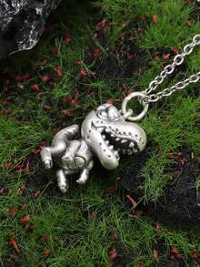 1PC New Retro Fashion Cute Mini Tyrannosaurus Rex Animal Pendant Necklace For Men And Women Hip Hop Punk Casual Party Jewelry Gift - Fashion - View 6