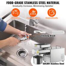 Electric Oil Press Machine, 700W Stainless Steel Oil Extractor Machine, 140℃ / 284℉ Constant Temperature, Hot Press Oil Expeller For Pressing Peanuts, Sesame Seeds, Rapeseed, Tea Seeds - Silver - View 5