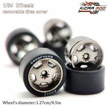 1/64 ruedas con neumáticos de goma FUCHS piezas de reacondicionamiento de gran tamaño para coche modelo fundido a presión Matchbox D: 13mm 1 Juego SL9Q - Caqui - Ver 16