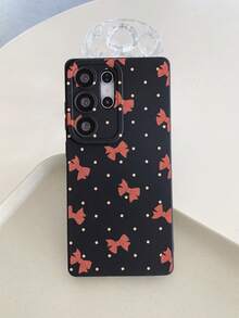 1个时尚创意全屏红色蝴蝶结波点图案手机壳，黑色哑光质感TPU材质，保护性强，适合送给男朋友/女朋友，兼容三星、OPPO、vivo等安卓手机 - 彩色 - 查看 5