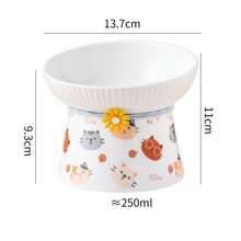 Elevated Cat Bowls, Ceramic Raised Cat Food And Water Dishes, Anti Vomit, Whisker Fatigue Relief - 250-350ML - View 10