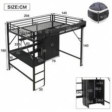 Kids Bed Frames, Headboards & Footboards - Black + MDF+Metal - View 8