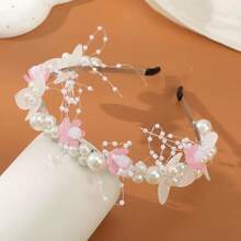 1 chiếc băng đô cài tóc đính ngọc trai cho bé gái, kiểu vương miện hoa công chúa, phụ kiện tạo không khí cho chụp ảnh, thích hợp sử dụng hàng ngày. - Nhiều màu - Xem 7