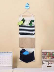 3-Pocket Hanging Storage Bag, Decorative Fabric Wall-Mounted Organizer Suitable For Various Room Types - Multicolor - View 8
