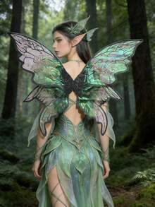 Cánh bướm in hoa, mạ vàng, kiểu cánh tiên, thích hợp cho lễ hội, tiệc tùng, cosplay, biểu diễn, chụp ảnh ngoài trời. Có các màu: Tím, Hồng, Xanh lá cây, Xanh dương, Đen, Bạc, Vàng. - Nhiều màu - Xem 17