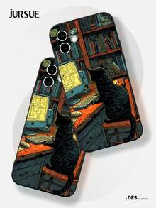 JURSUE Cute Kawaii Fashion Aesthetic Funny Shockproof Protective Soft Phone Case Compatible With IPhone 17 16 15 14 13 12 11 Pro Max SE 2020 X XR XS Ip 8 7 Plus F120Q - Black - View 4