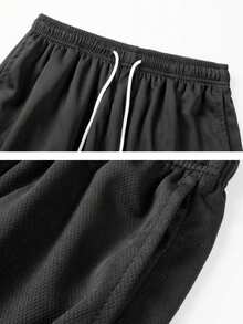 Shorts de basket-ball sport décontracté en maille pour hommes, shorts extérieurs à séchage rapide et élastique à la mode pour hommes et femmes - Noir - Voir 5