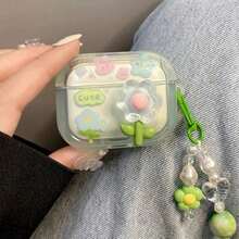 Summer Green Flowers Earphone Case For Apple  4 3 Case Silicone Wireless Bluetooth Earbuds Cover For  Pro 2 EIUF VWEW - Mint Green - View 9