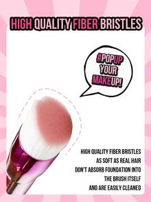 Misslyn -Makeup Brush, Long Lasting Colour Saturation, EASY & ACCURATE APPLICATION, Contour Brush, Blush Brush, Powder Brush, Makeup Brush, Cosmetic Brush, Foundation Brush, Foundation Brush, Makeup Brush, Cosmetic Brush, Premium Makeup Brush For Liquid - Pink - View 5