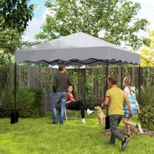 Pavilion Measuring Approximately 3 X 3 M, Water-Repellent, Robust, Foldable And Winter-Resistant, With UV 50+ Protection, Foldable Party Tent, Garden Tent With Carrying Bag, Garden Pavilion For Camping, Light Grey - Grey - View 2