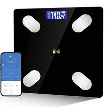 Báscula inteligente para medir la grasa corporal, báscula con Bluetooth, mide 14 parámetros de salud, admite conectividad Bluetooth, realiza un seguimiento del peso y los cambios en la grasa corporal en tiempo real, carga USB con batería de larga duración, conversión entre kilogramos y jin, muestra la temperatura interior. - Negro - Ver 12