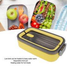 Yellow Bento Lunch Box - 304 Stainless Steel Thermal Container, Leakproof, Ideal For Students, Schools And Offices - Yellow - View 3