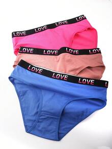 6 Pieces Women's Lingerie Underwear, Lettered Belt, Multiple Colors, Soft And Comfortable, Suitable For Everyday Wear, Plus Size For Summer - Multicolor - View 3