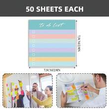 Cute Iridescence 4 Pads/200 Sheets 3x3 Sticky Notes Set, Adorable Cartoon Memo Pads With High-Adhesive, Post Reusable Tearable It Notes For Journal Planners Office Schoolsss Home, Bulk Stationery Gift - 虹彩 - 查看 8