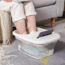 Foot Soaking Bath Basin - Foldable Foot Bath Bucket - Foot Bath Massager, Foot Soak Bath Tub With Massaging Rollers - Stress Relief Foot Spa, Foldable Bucket Large Foot Soaking Tub Bucket Foldable Foot Bath Tray, Foot Bath Tool - Bath/Bathroom Accessories - 彩色 - 查看 2