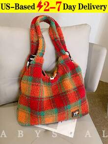 Y2K Retro Plush Faux Fur Shoulder Bag - Pink Leopard Print Fashion Statement Piece, Convertible Top Handle Crossbody Bag For Women,Y2K Aesthetic Fuzzy Leopard Handbag | Compact Spacious Underarm Shoulder Bag Taupe Brown - Everyday Essential ,New Arrival Hollow Out Totes Bags For Women Large Capacity Straw Woven Handbag Shoulder Bag Vintage Travel Beach Bag Shopping Pack Beach Bag School Bag, Back To School Backpack, Large Capacity, Laptop Compartment, Luggage Strap Design, Portable, Classic Suitable For Teen Girls Women Perfect For Back To School, First Day Of School, Middle School, High School, Outdoor The Christmas Season, Christmas Market Bag [US Local Warehouse] - Nhiều màu - Xem 13