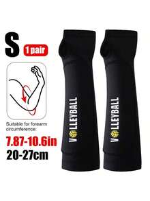 1 par de mangas de voleibol extra grandes con almohadilla y orificio para el pulgar, adecuado para deportes de voleibol, unisex, negro - Negro - Ver 12