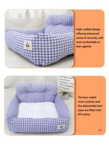 车载宠物床座椅 – 防滑、可水洗、四季通用旅行床垫，适用于小型/中型犬猫 - 彩色 - 查看 11