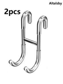 1pc Stainless Steel Towel Hook, No Drill Bathroom Partition Hook, Heavy Duty Hook Rack For Bathrobes, Towels, Over The Door Hook For Bathroom, Kitchen Multi-Purpose, Bathroom Accessories - Multicolor - View 22