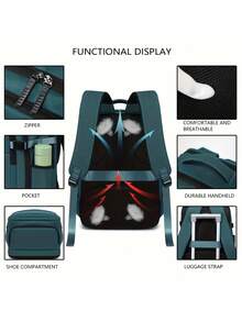 Two Pieces Backpack, Waist Bag, Men's Large Capacity Lightweight Travel Bag, Business Travel Carry On Luggage Bag, Hiking Backpack, High School And College Students' Back To School Backpack, Suitable For Men And Women's Multifunctional Backpacks - Multicolor - View 9