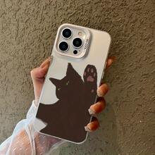 Funda para Teléfono - Una encantadora funda para teléfono de gato negro, diseñada para el  16 Pro Max, compatible con modelos como el 11, 15, 14, 13 y 12 Pro Max.Estas fundas a prueba de golpes en negro y plata son excelentes regalos cristianos para el Ramadán. - Plateado - Ver 9