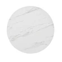 Round Dining Table (1 Piece), Coffee Table, Metal Frame, Modern Textured Marble Design, Ideal For Dining Room, Living Room, Balcony, Gold/Black. - Black - View 8