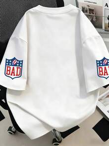 T-shirt col rond pour supportrices de Puerto Rico grande taille pour le 2026, mauvais jour de match. Convient pour l'été, la Saint-Valentin, la Fête des Mères. Couleur blanche décontractée - Blanc - Voir 2