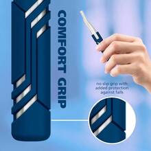 Recortadora de depilación facial para cejas bikini y doble cara para con agarre de goma modelo 3026636-035 - Azul - Ver 4