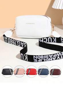 1pc Girls' Minimalist Letter Strap Crossbody Bag, Shoulder Bag, Coin Purse, Suitable For Parties, Daily Use, Ideal Gift - Multicolor - View 2