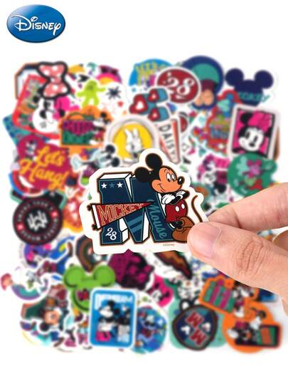 Disney 100张迪士尼官方授权米奇米妮卡通贴纸，可用于装饰笔记本电脑、杯子、头盔、相框、滑板、电脑等，防水，圣诞节、生日、新年礼物，送给家人、朋友和粉丝的精美礼物