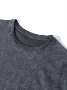 Camvyn WHITE SHARK Men's Casual Fashionable Street Printed Slim Fit Short Sleeve T-Shirt, Summer - Dark Grey - View 3