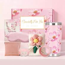 BENNY 2026女士礼品套装 - 600毫升车载杯、香水、化妆包、真丝眼罩 | 放松身心旅行套装，适合情人节、母亲节、生日、婚礼等场合 - 彩色 - 查看 14