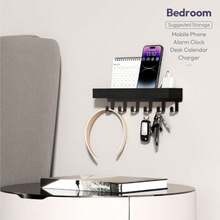 Key Holder For WallKey Older  Mount - Wooden Key Ooks   Wit Mail Organizer And 6 Ooks 2 Installat Ways Key Anger Key Rack Wit Self  Entryway Ling Room Droom Offome R Black - màu đen - Xem 5
