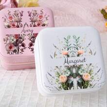 Customizable Personalized Jewelry Box, Can Be Used As Travel Jewelry Box, Bridesmaid Gift, Wedding Favor, Women's Personalized Gift, Engraved Jewelry Box, Birthday Gift - Multicolor - View 6