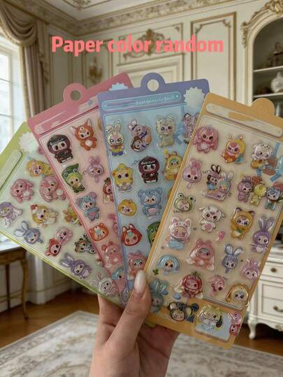 Cute DIY Pendant Decor Cartoon PET Waterproof Sticker Gift Box