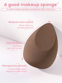 Bộ dụng cụ trang điểm 10 món bao gồm: 8 bông mút trang điểm + 2 bông phấn tam giác - màu nâu - Xem 7