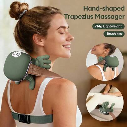 4D Bionic Wireless Neck & Shoulder Massage Shawl, Trapezius Muscle Massager With Brushless Motor