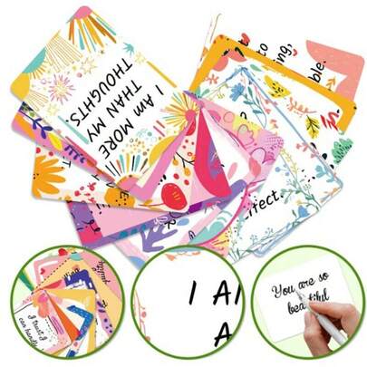 50Pcs Inspirational Cards With Inspirational Quote Colorful Motivational Cards Mini Note Card For Women