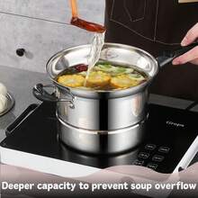 Non-Stick Chip Pan Set - 4Pcs Deep Fryer Pan With Basket & Lid, Stainless Steel Multi-Use Pot For Gas, Electric & Induction Cooking - Silver - View 7