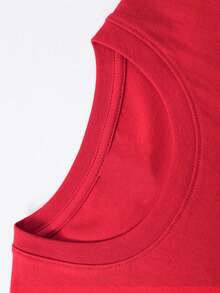 (220 Cotton T-Shirt Double-Sided Printing) Red 1pc Flame & Star Graphic T-Shirt, Y2K, Streetwear, Digital Print T - Shirt Casual Comfort Cotton Tee For Spring & Summer Fall Men's Clothing, Gift, Unisex - Đỏ - Xem 3